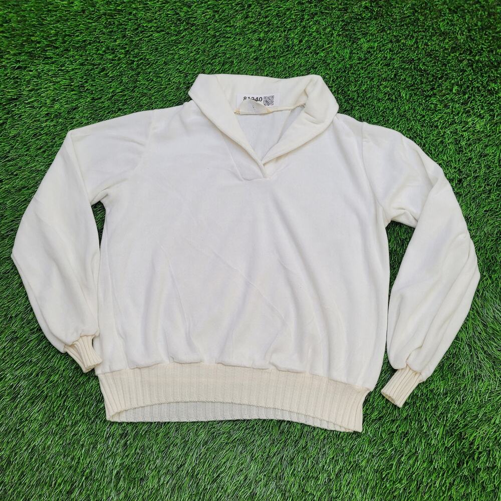 Vintage 70s Sears MOD Sweater Womens Medium 19x21 Shawl-Collar